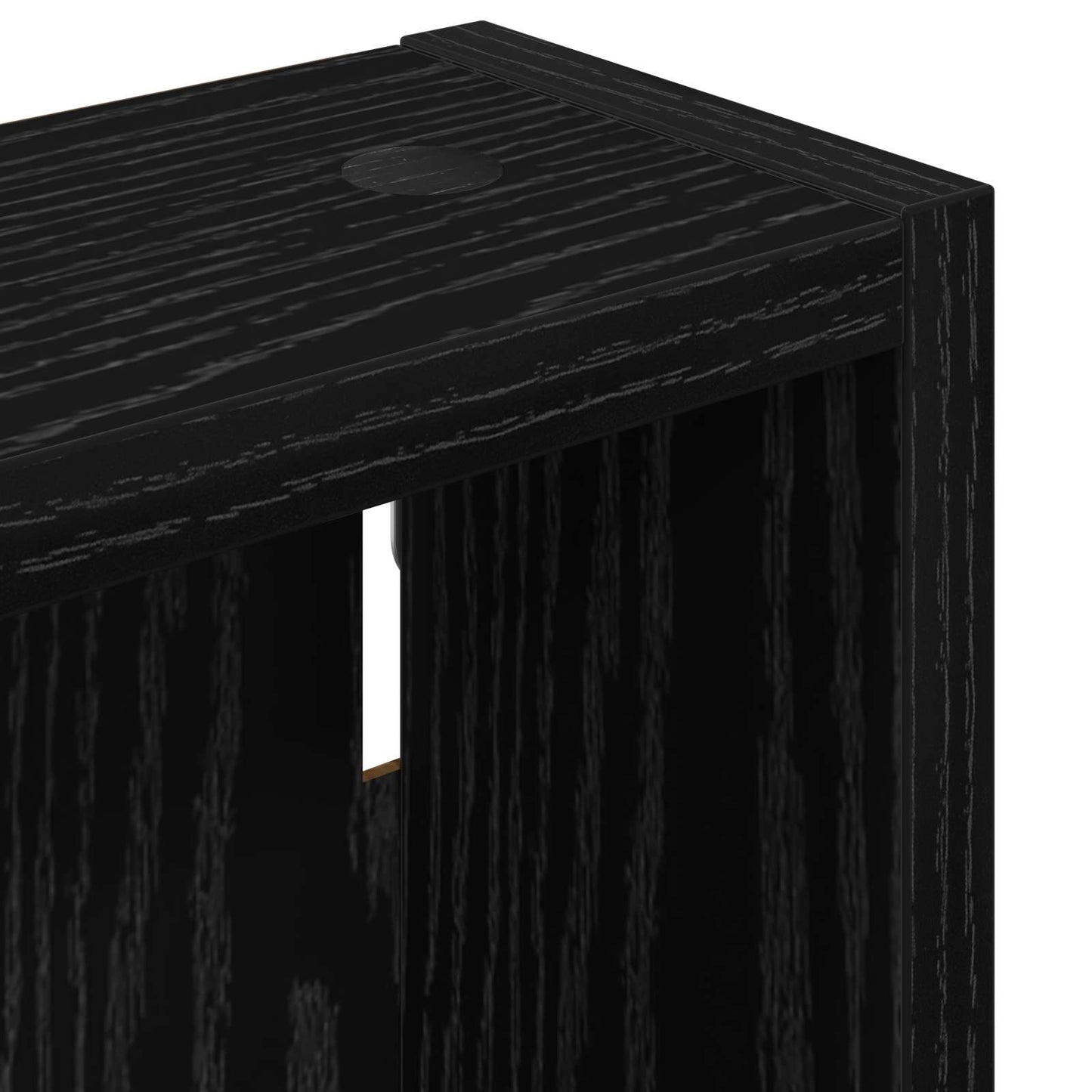 Badeværelsesvægskab Sort Eg 30 x 10 x 50 cm Konstrueret træ