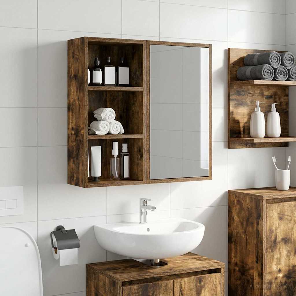 Badeværelsesvægskab Røget Eg 30 x 16 x 62,5 cm Konstrueret træ