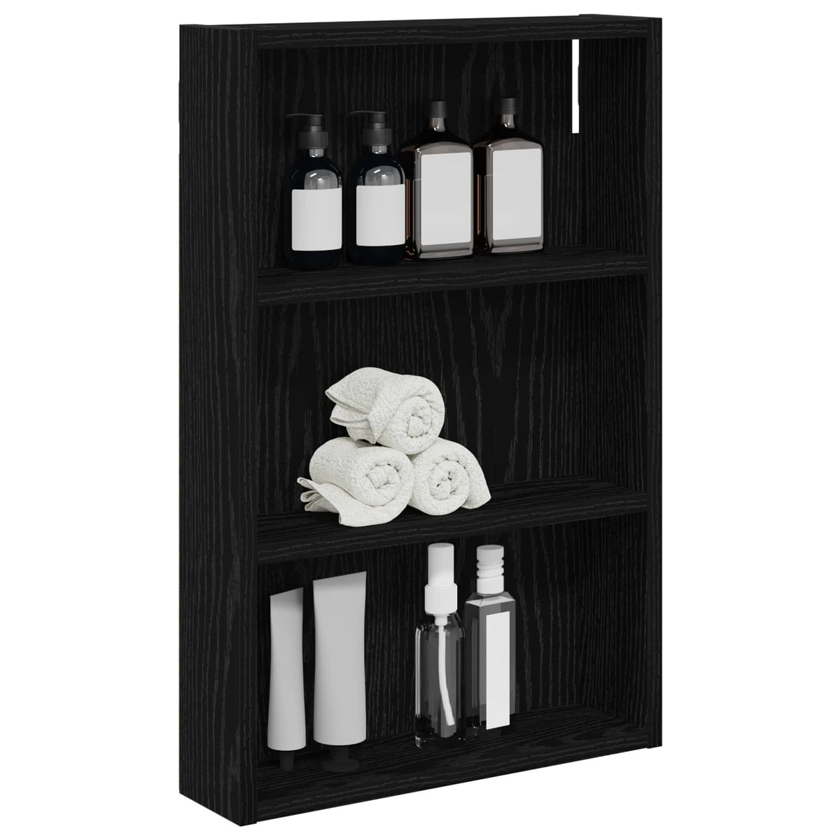 Badeværelsesvægskab Sort Eg 40 x 10 x 60,5 cm Konstrueret træ