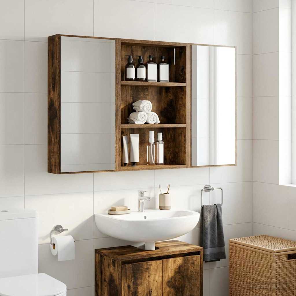 Badeværelsesvægskab Røget Eg 40 x 10 x 60,5 cm Konstrueret træ