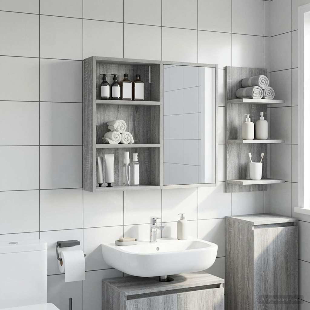 Badeværelsesvægskab Grå Sonoma 40 x 10 x 60,5 cm