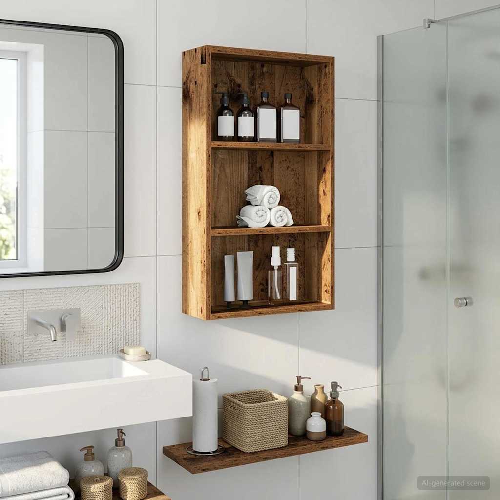Badeværelsesvægskab Gammelt træ 40 x 14 x 70 cm Konstrueret træ