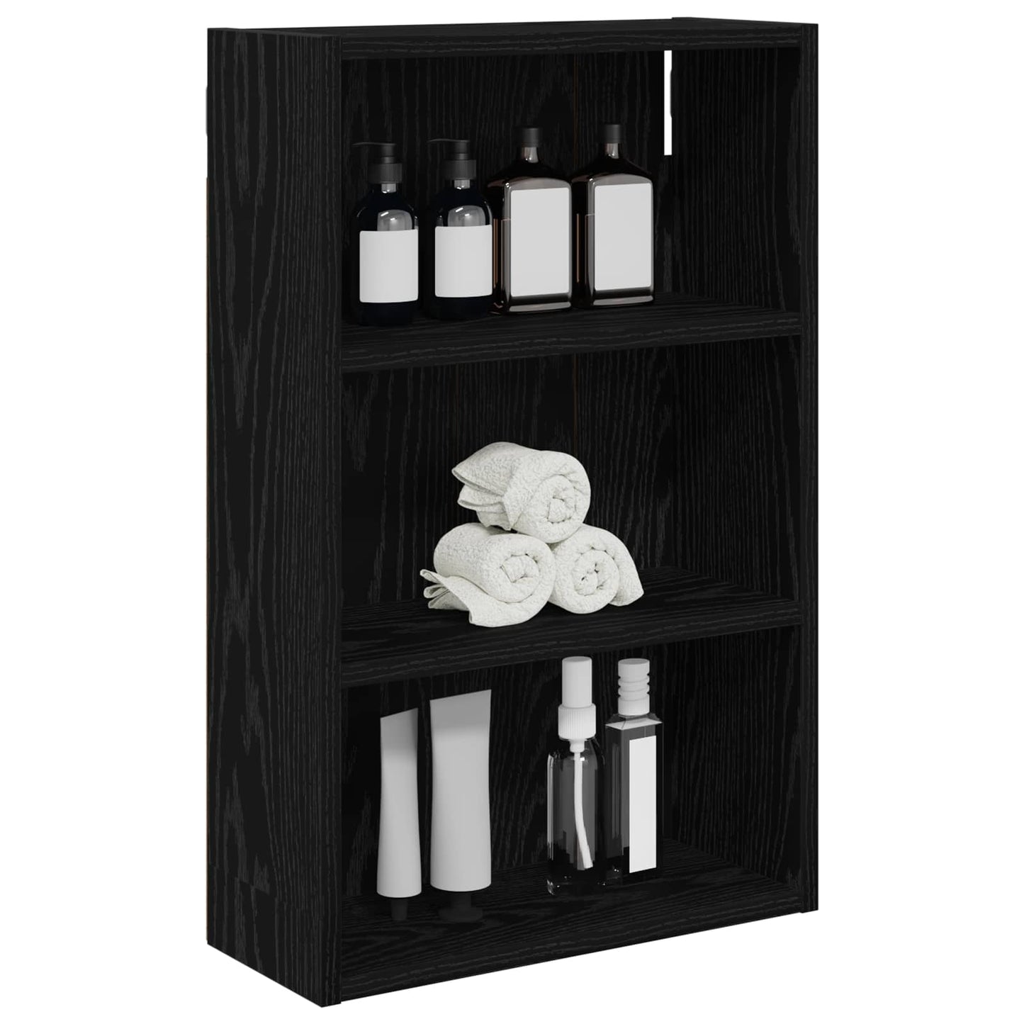 Badeværelsesvægskab Sort Eg 40 x 16 x 62,5 cm Konstrueret træ