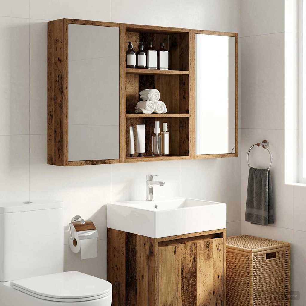 Badeværelsesvægskab Gammelt træ 40 x 16 x 62,5 cm