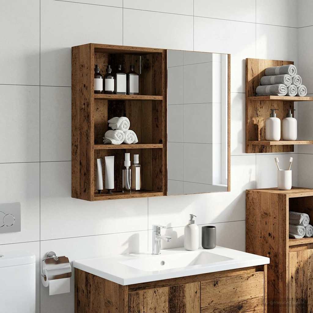 Badeværelsesvægskab Gammelt træ 40 x 16 x 62,5 cm