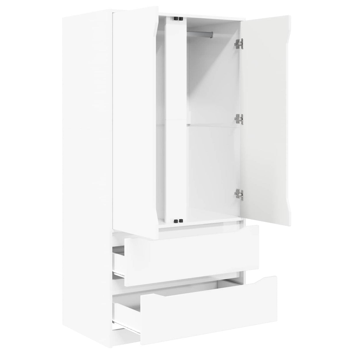 Garderobeskab Højglans Hvid 79,5 x 49 x 156 cm Konstrueret træ