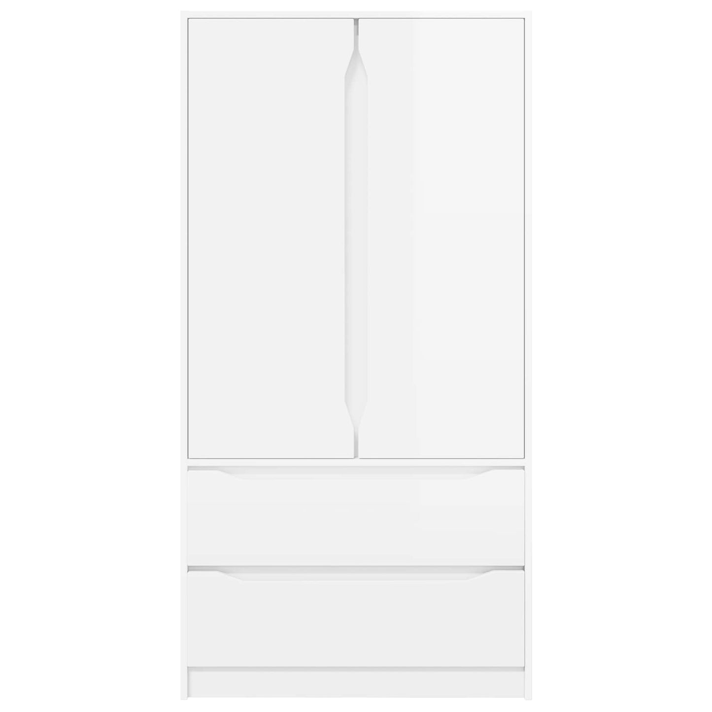 Garderobeskab Højglans Hvid 79,5 x 49 x 156 cm Konstrueret træ