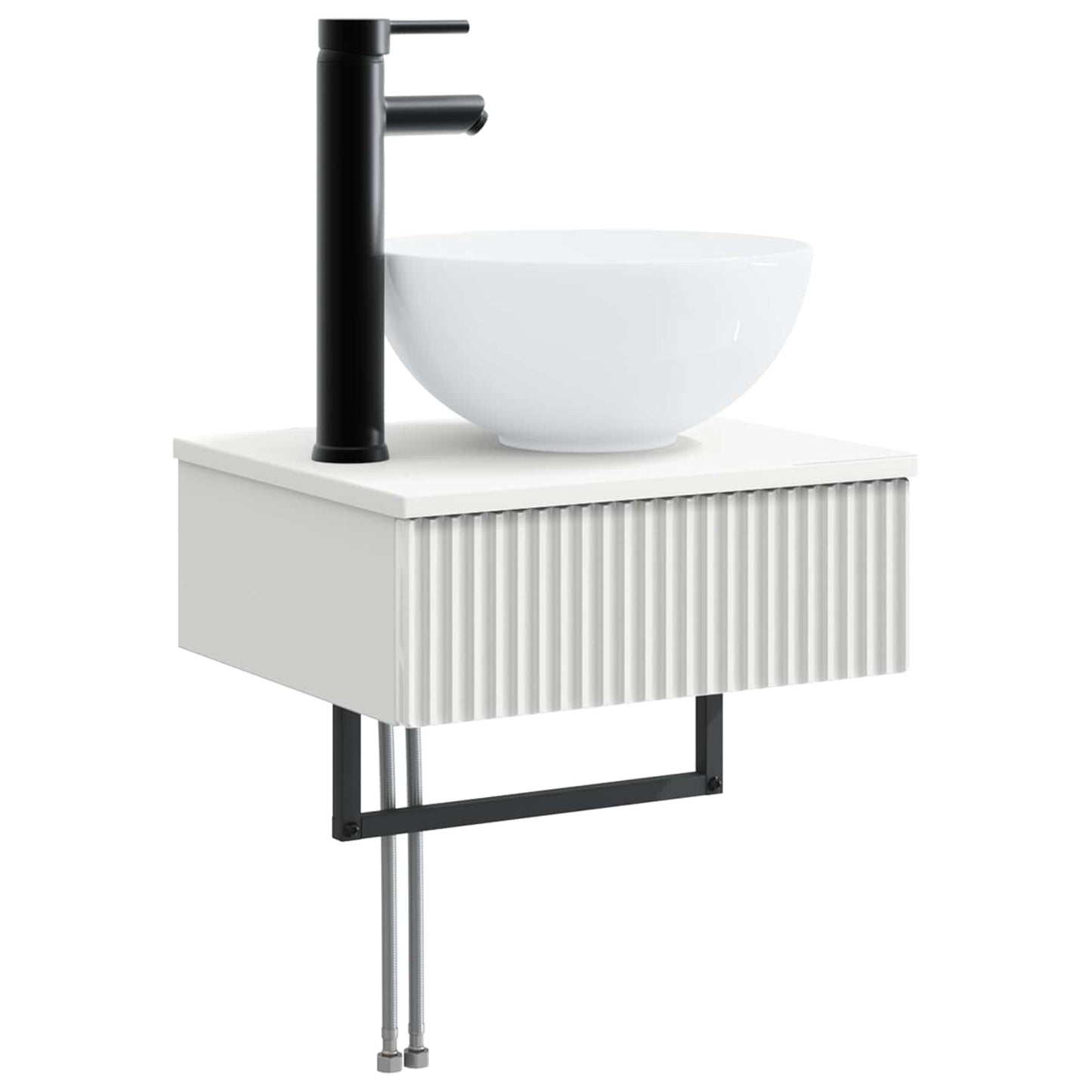 Badeværelsesskabsæt 4 stk. Hvid Konstrueret træ