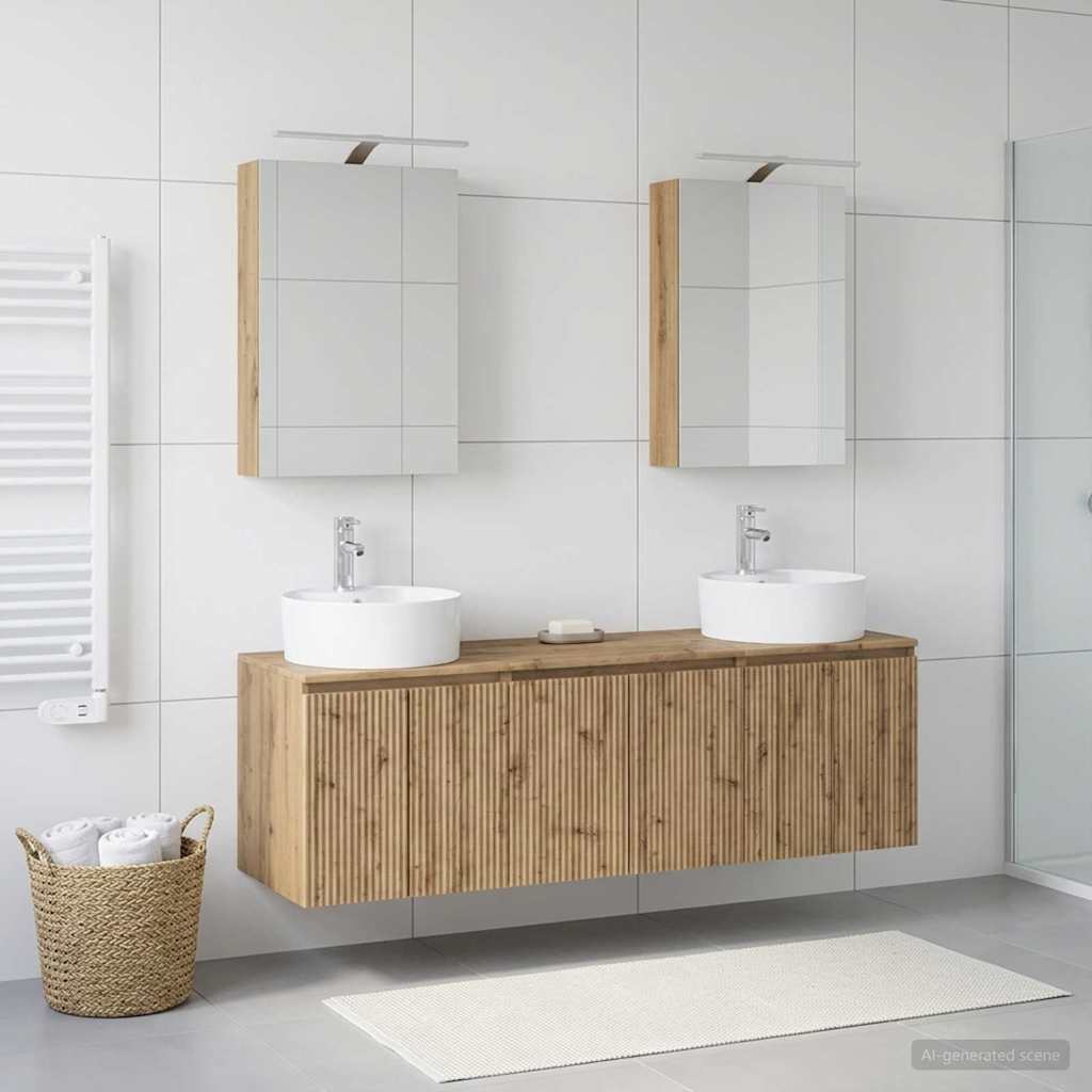 Badeværelsesskabsæt 5 stk. Artisan-eg Konstrueret træ