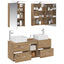 Badeværelsesmøbel sæt 5 stk. Artisan-eg Konstrueret træ og glas
