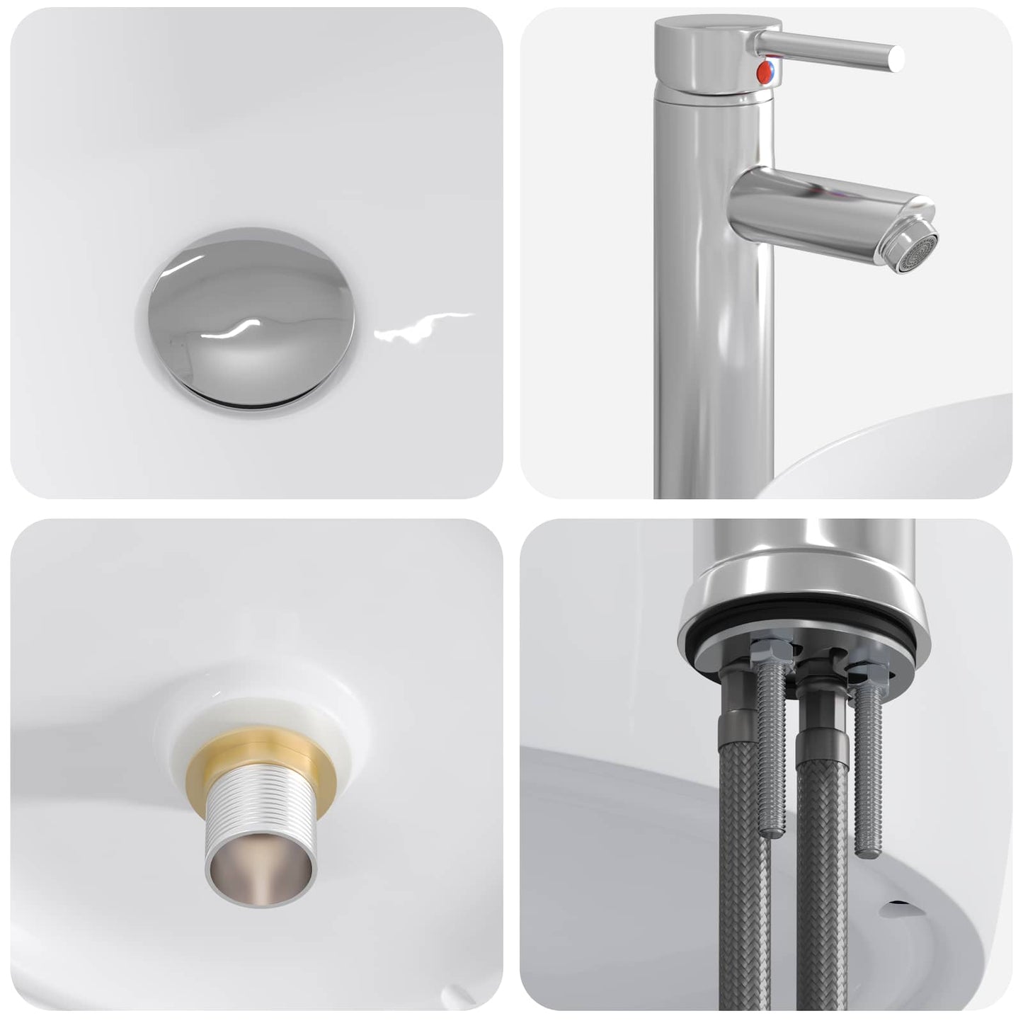 Badeværelsesmøbel sæt 5 stk. Røget eg Konstrueret træ og glas