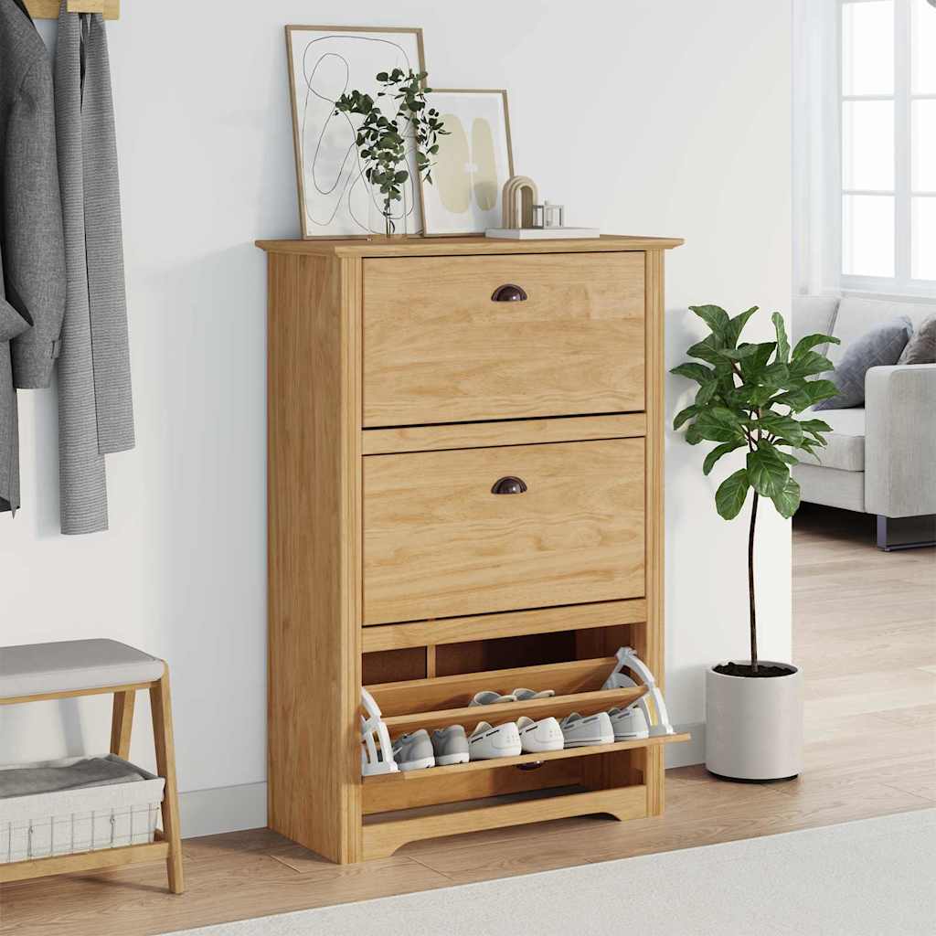 Skostativ BODO 80 x 35 x 118 cm Konstrueret træ Honningbrun