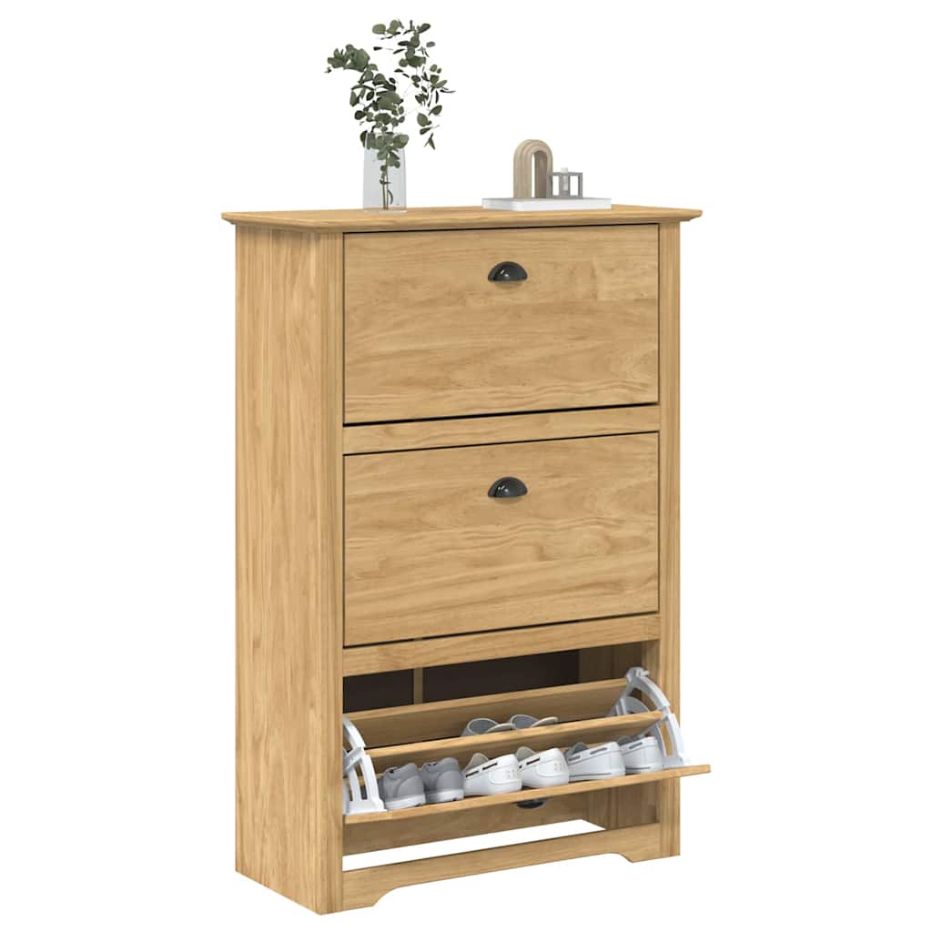 Skostativ BODO 80 x 35 x 118 cm Konstrueret træ Honningbrun