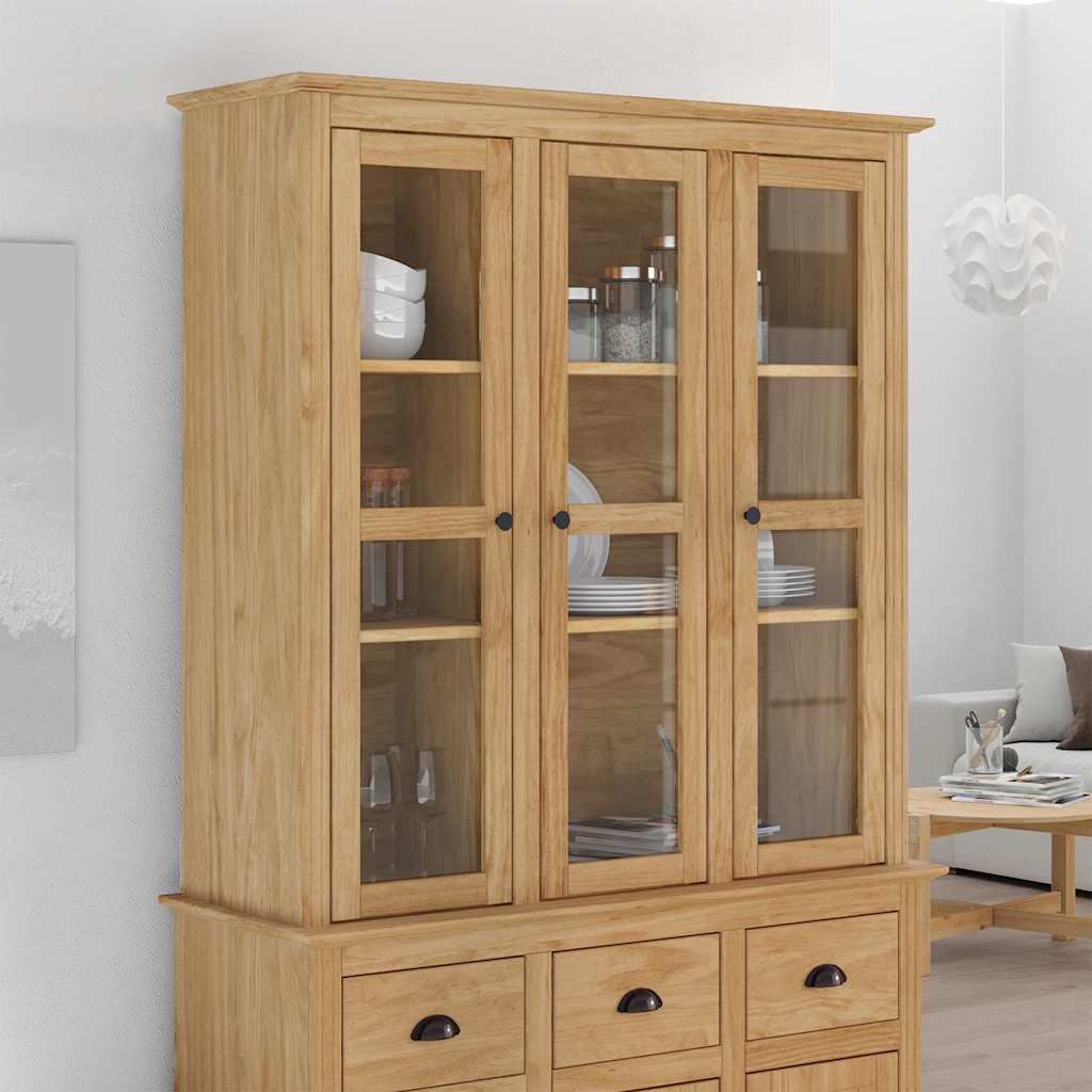 Skab med Glasdøre BODO Honningbrun 115,5 x 38,5 x 117,7 cm