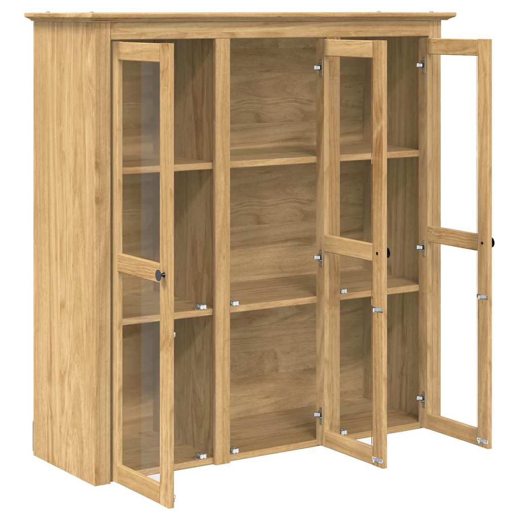 Skab med Glasdøre BODO Honningbrun 115,5 x 38,5 x 117,7 cm