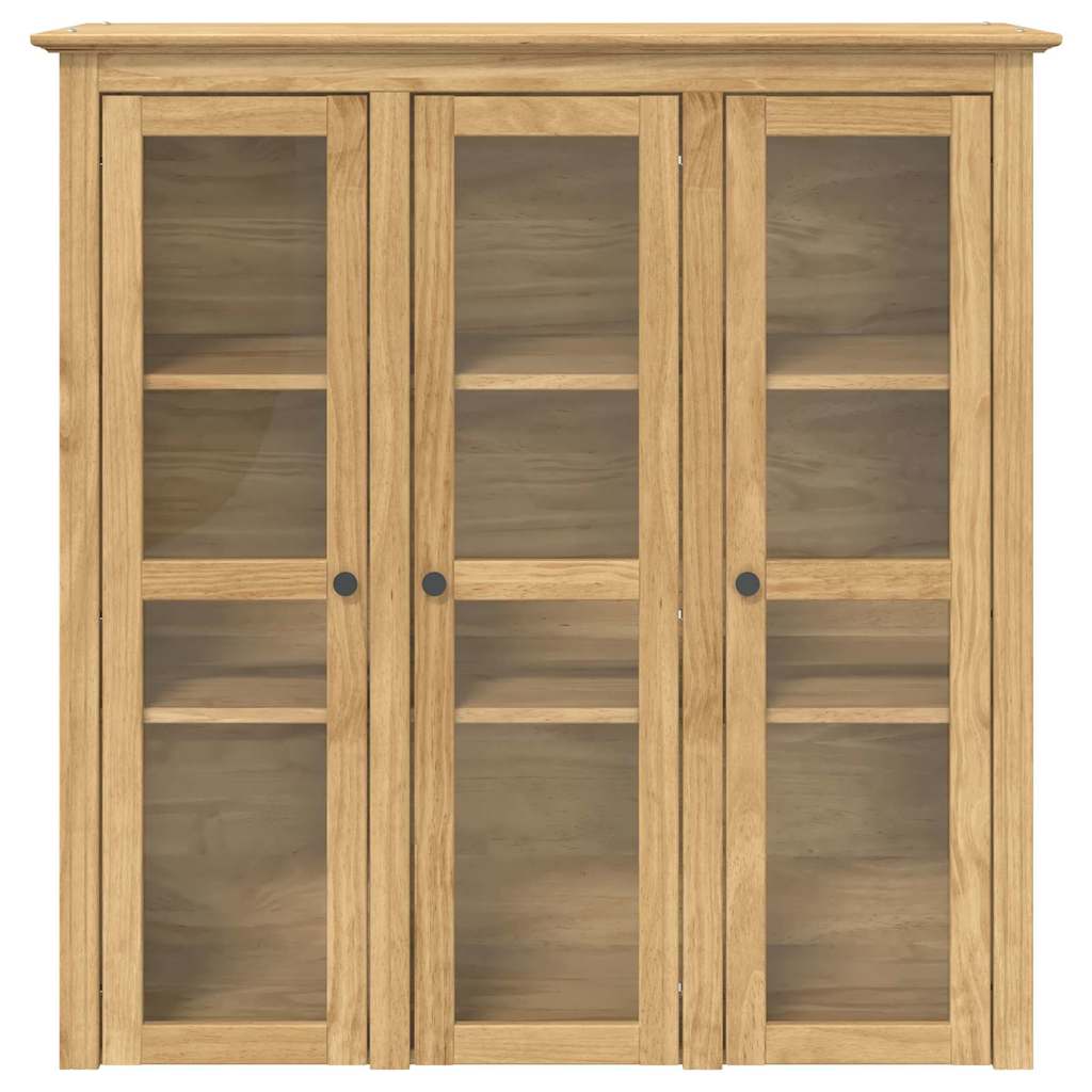 Skab med Glasdøre BODO Honningbrun 115,5 x 38,5 x 117,7 cm