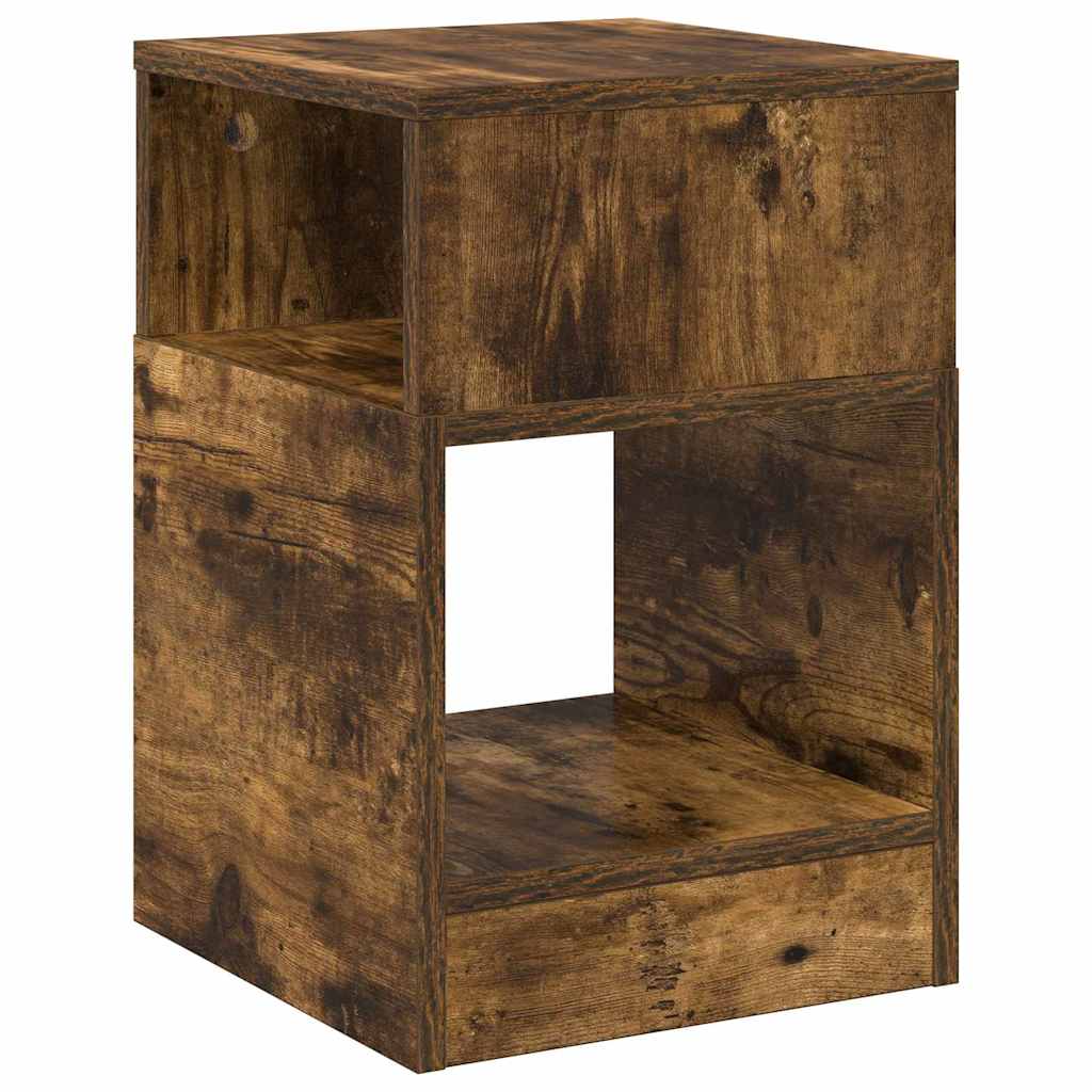 Endebord Røget eg 30,5 x 30 x 45 cm Konstrueret træ