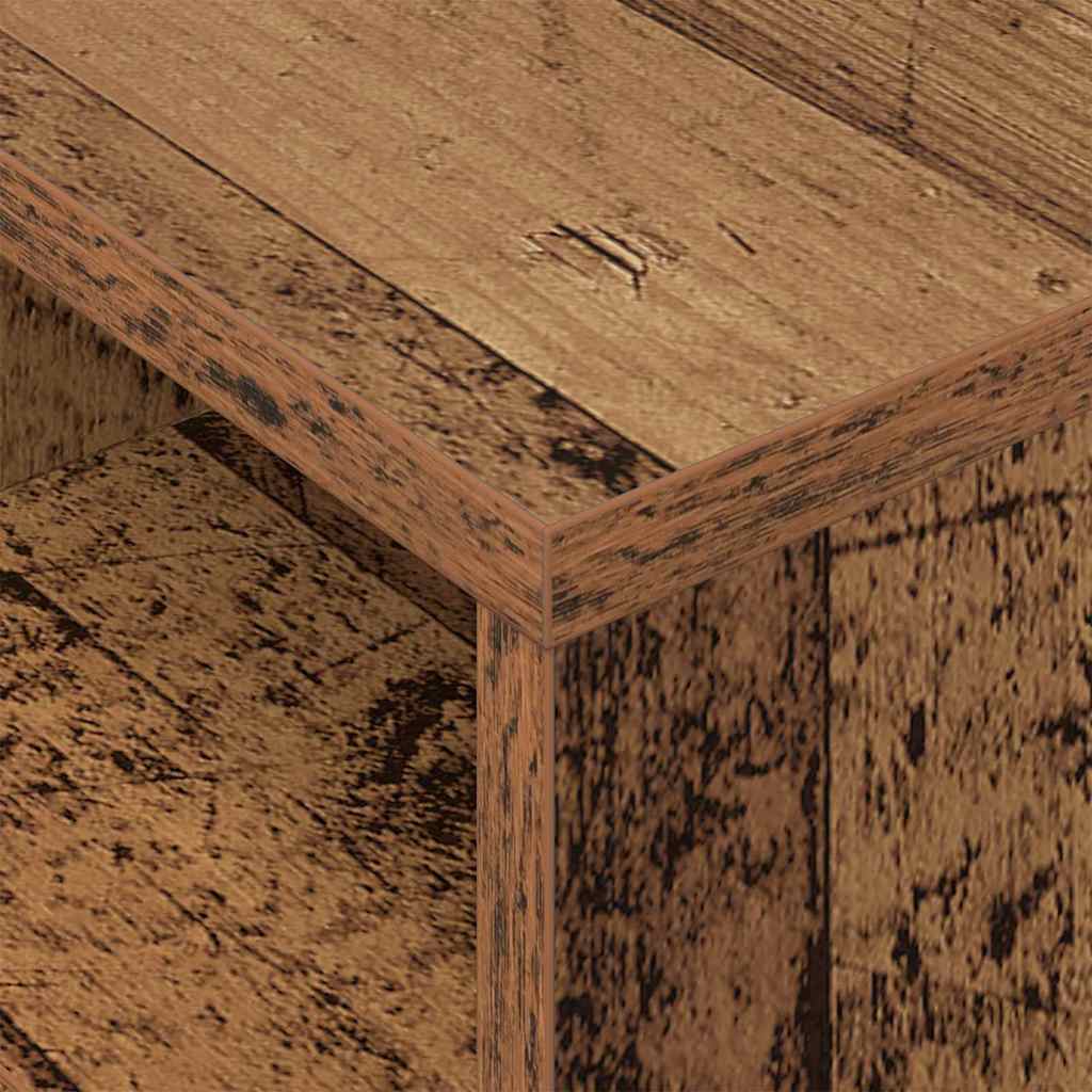 Endebord 2 stk. Gammelt træ 30,5 x 30 x 45 cm Konstrueret træ