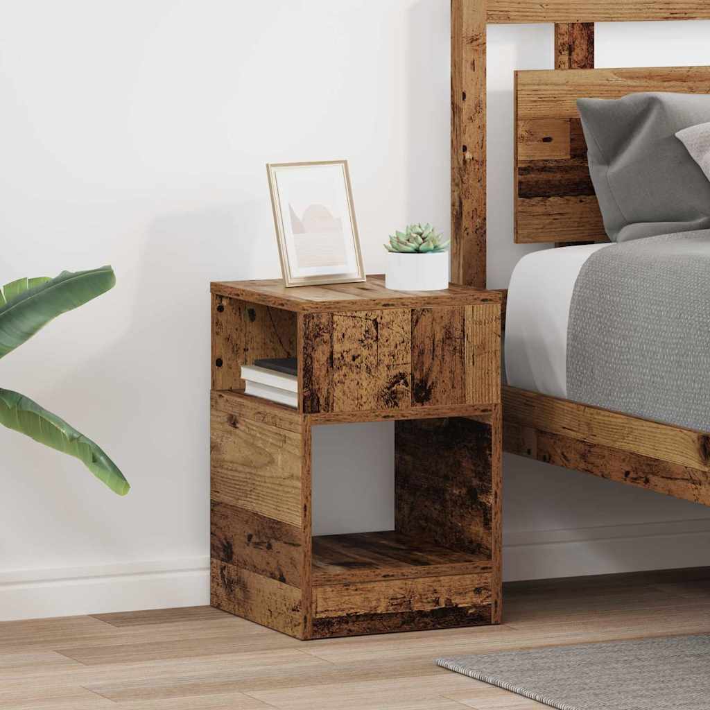 Endebord 2 stk. Gammelt træ 30,5 x 30 x 45 cm Konstrueret træ
