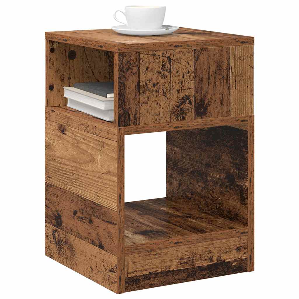 Endebord 2 stk. Gammelt træ 30,5 x 30 x 45 cm Konstrueret træ