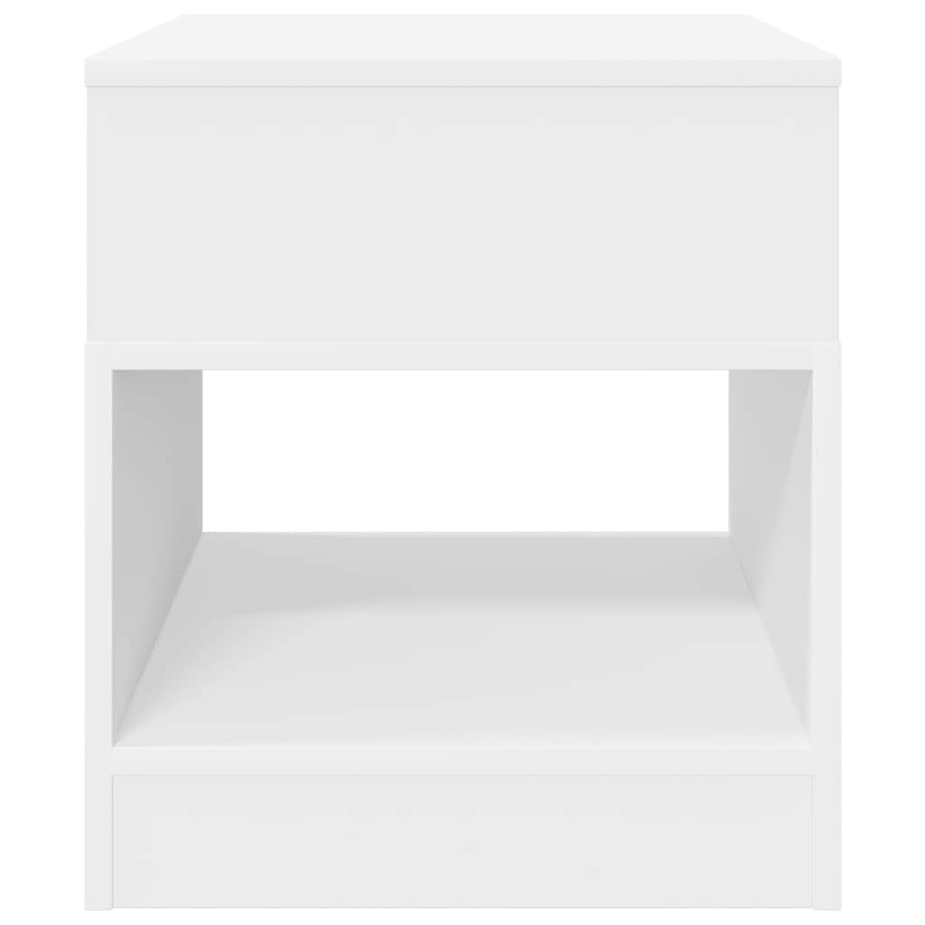 Endebord 2 stk. Hvid 40,5 x 40 x 45 cm Konstrueret træ