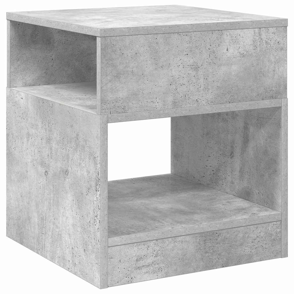 Endebord 2 stk. Beton Grå 40,5 x 40 x 45 cm Konstrueret træ