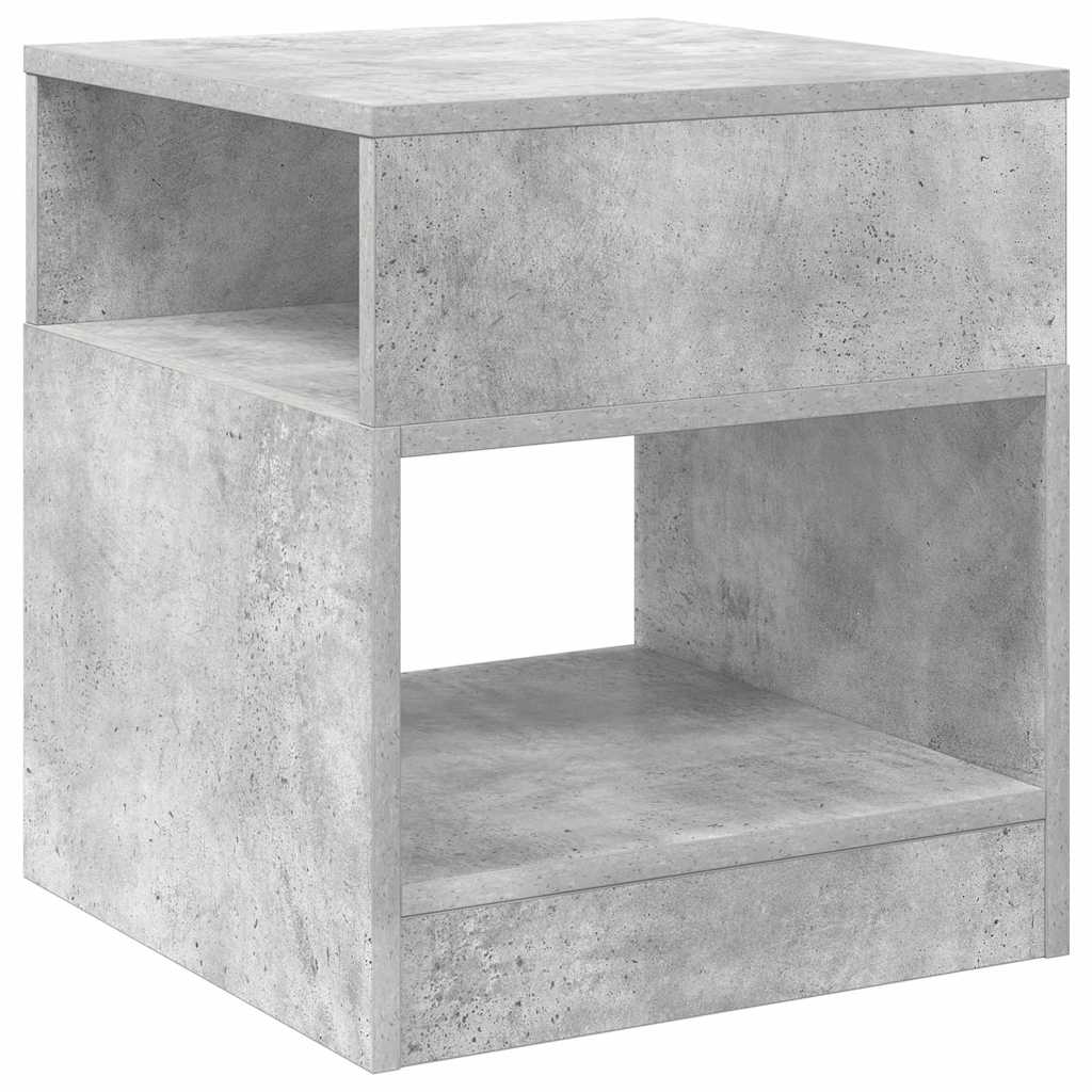 Endebord 2 stk. Beton Grå 40,5 x 40 x 45 cm Konstrueret træ