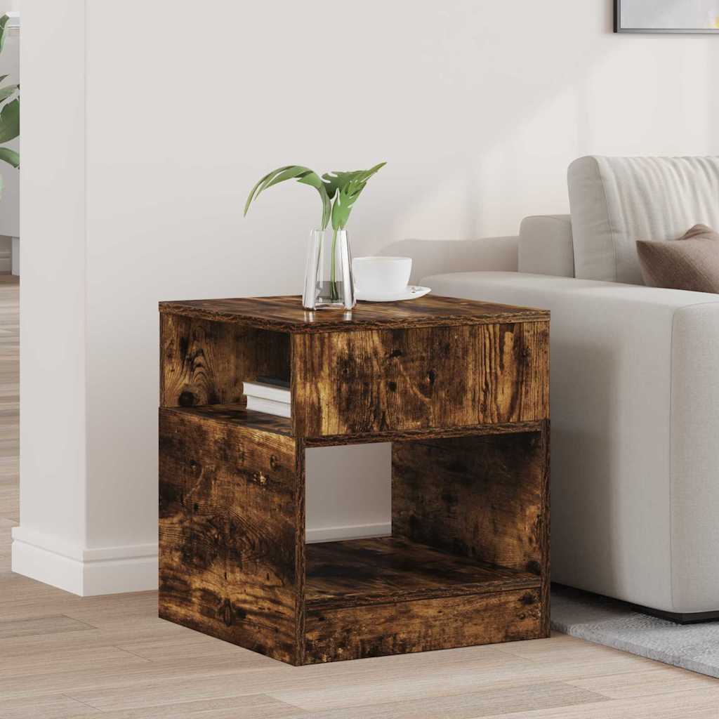 Endebord Røget eg 40,5 x 40 x 45 cm Konstrueret træ