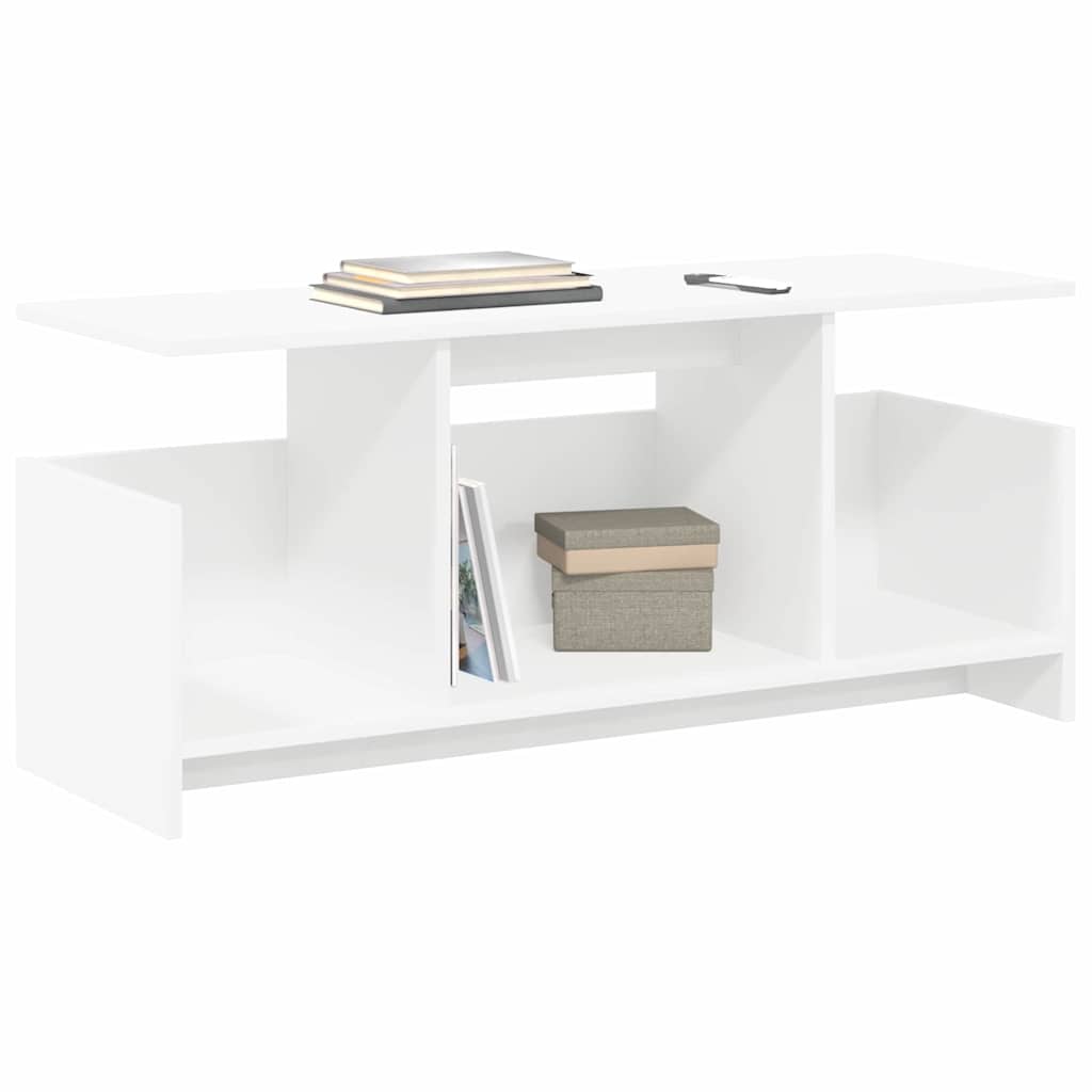 TV-bord 102 x 35 x 45 cm Hvid Konstrueret træ