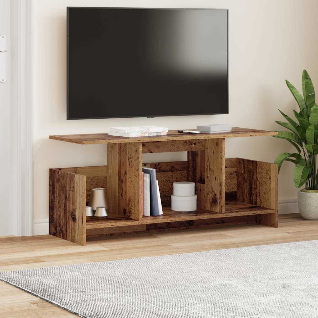 TV-bord 102 x 35 x 45 cm Gammelt træ Konstrueret træ