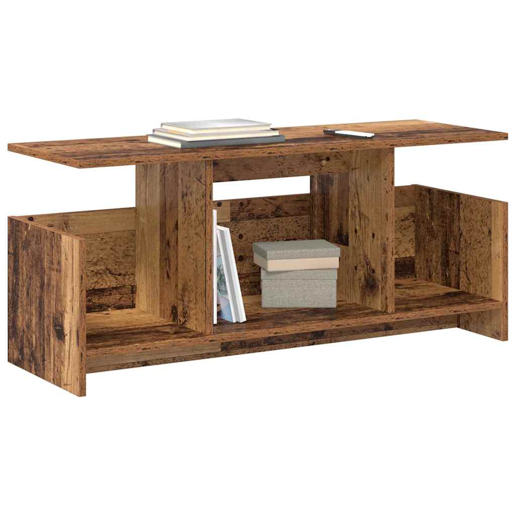 TV-bord 102 x 35 x 45 cm Gammelt træ Konstrueret træ