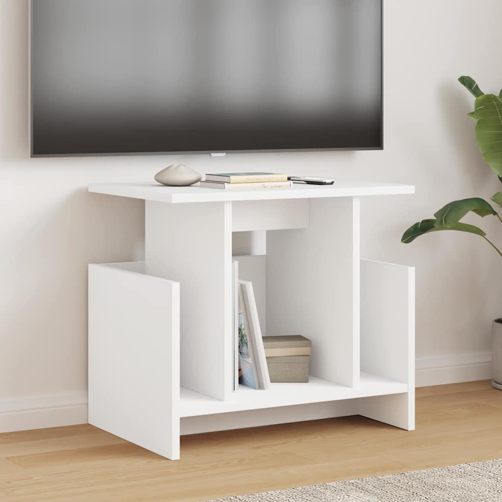 TV-bord 2 stk. Hvid Konstrueret træ
