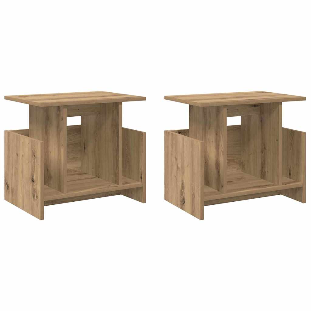 TV-bord 2 stk. Artisan Egetræ Konstrueret træ