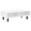 Sidebord med hjul Hvid 90 x 50 x 30 cm Konstrueret træ