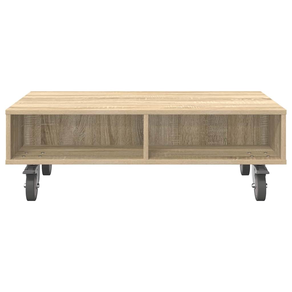 Sidebord med hjul Sonoma eg 90 x 50 x 30 cm Konstrueret træ