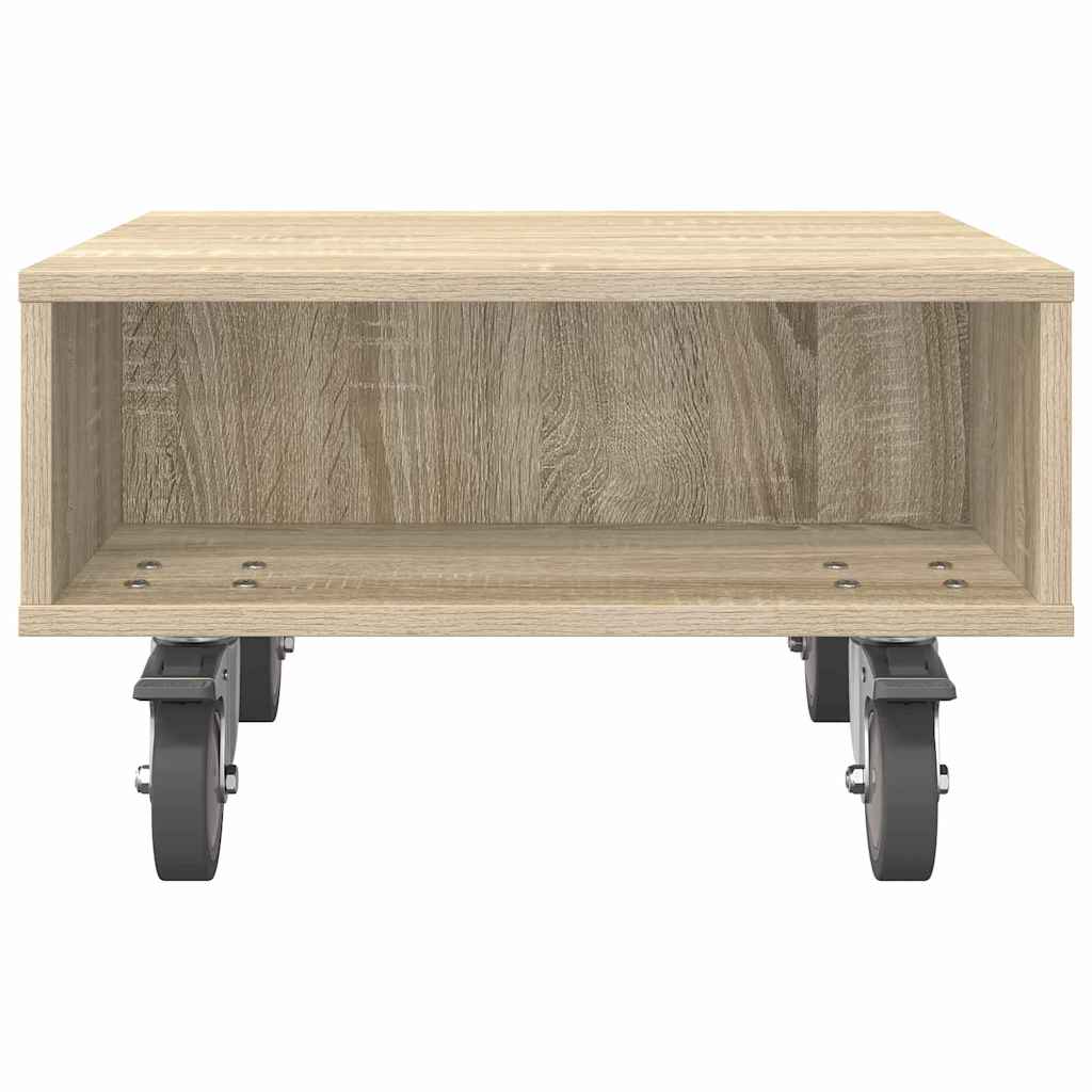 Sidebord med hjul Sonoma eg 50,5 x 50 x 30 cm Konstrueret træ