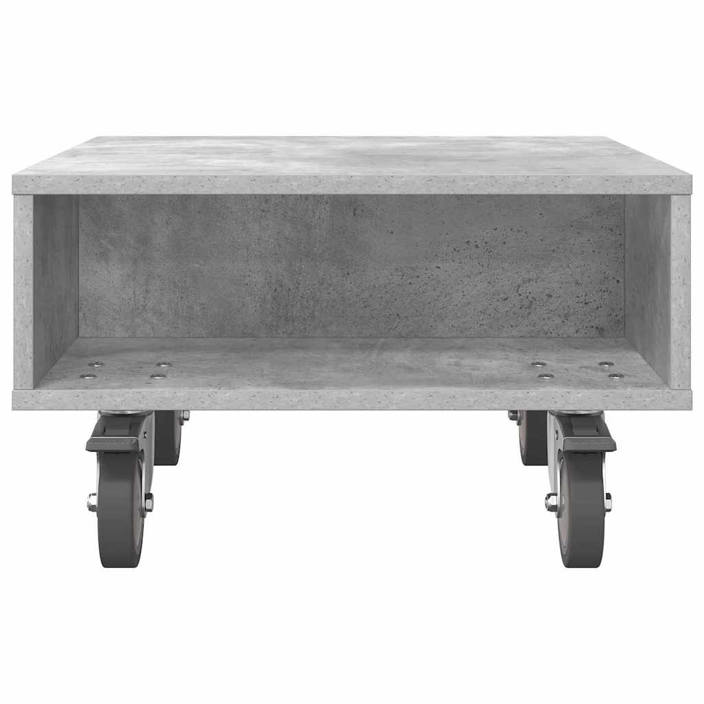 Sidebord med hjul Beton Grå 50,5 x 50 x 30 cm Konstrueret træ
