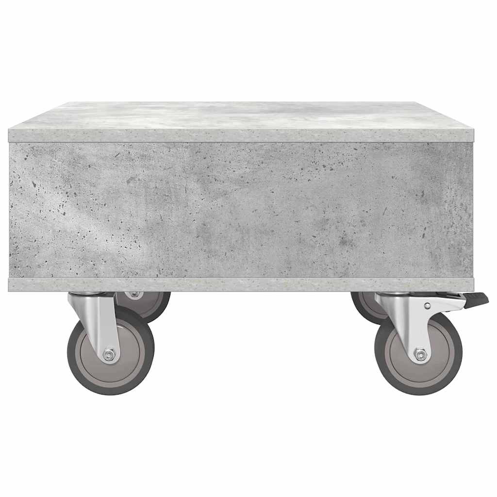 Sidebord med hjul Beton Grå 50,5 x 50 x 30 cm Konstrueret træ