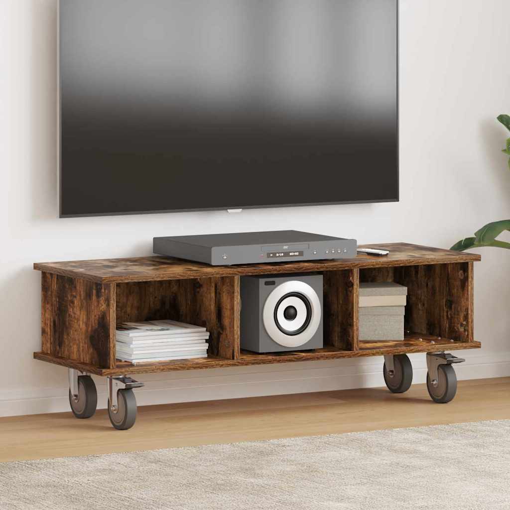 TV-bord 100 x 35 x 35 cm Røget eg Konstrueret træ