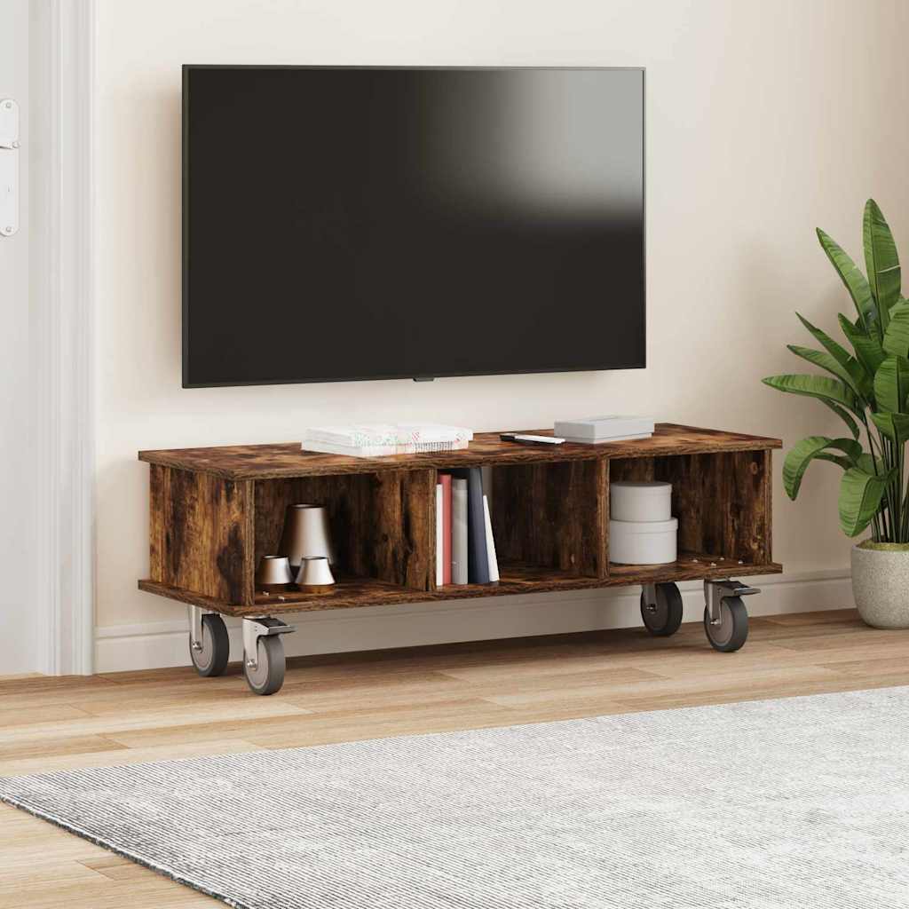 TV-bord 100 x 35 x 35 cm Røget eg Konstrueret træ