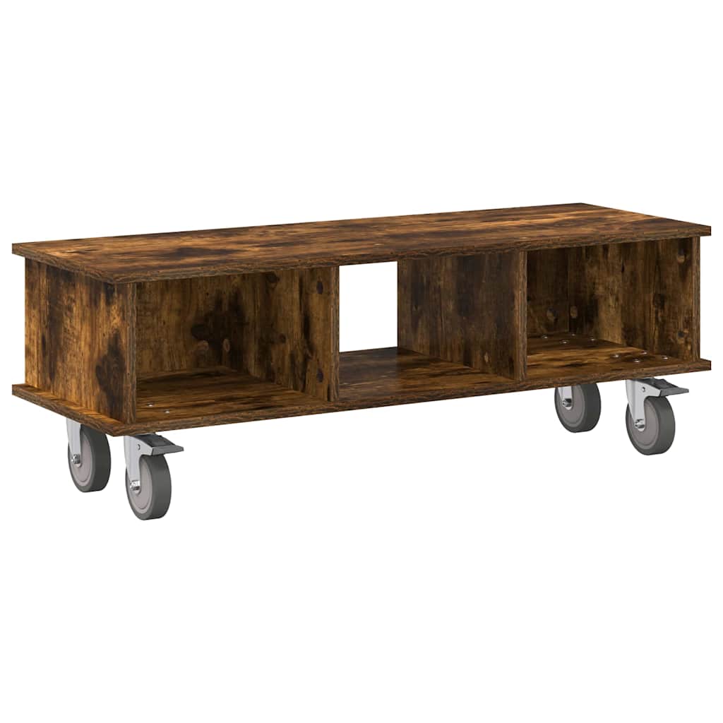 TV-bord 100 x 35 x 35 cm Røget eg Konstrueret træ