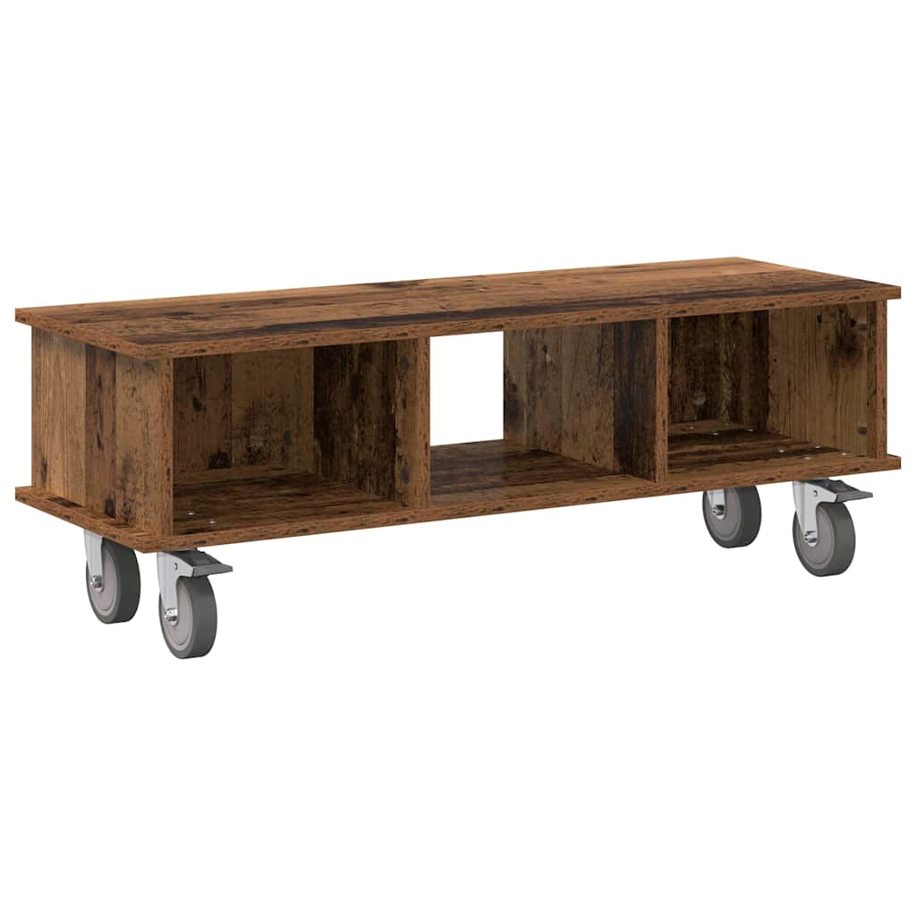 TV-bord 100 x 35 x 35 cm Gammelt træ Konstrueret træ