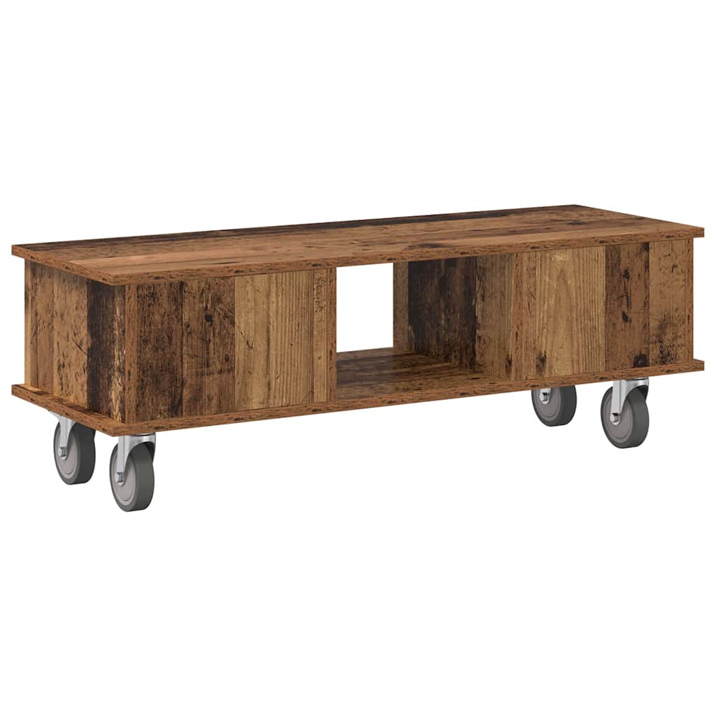 TV-bord 100 x 35 x 35 cm Gammelt træ Konstrueret træ