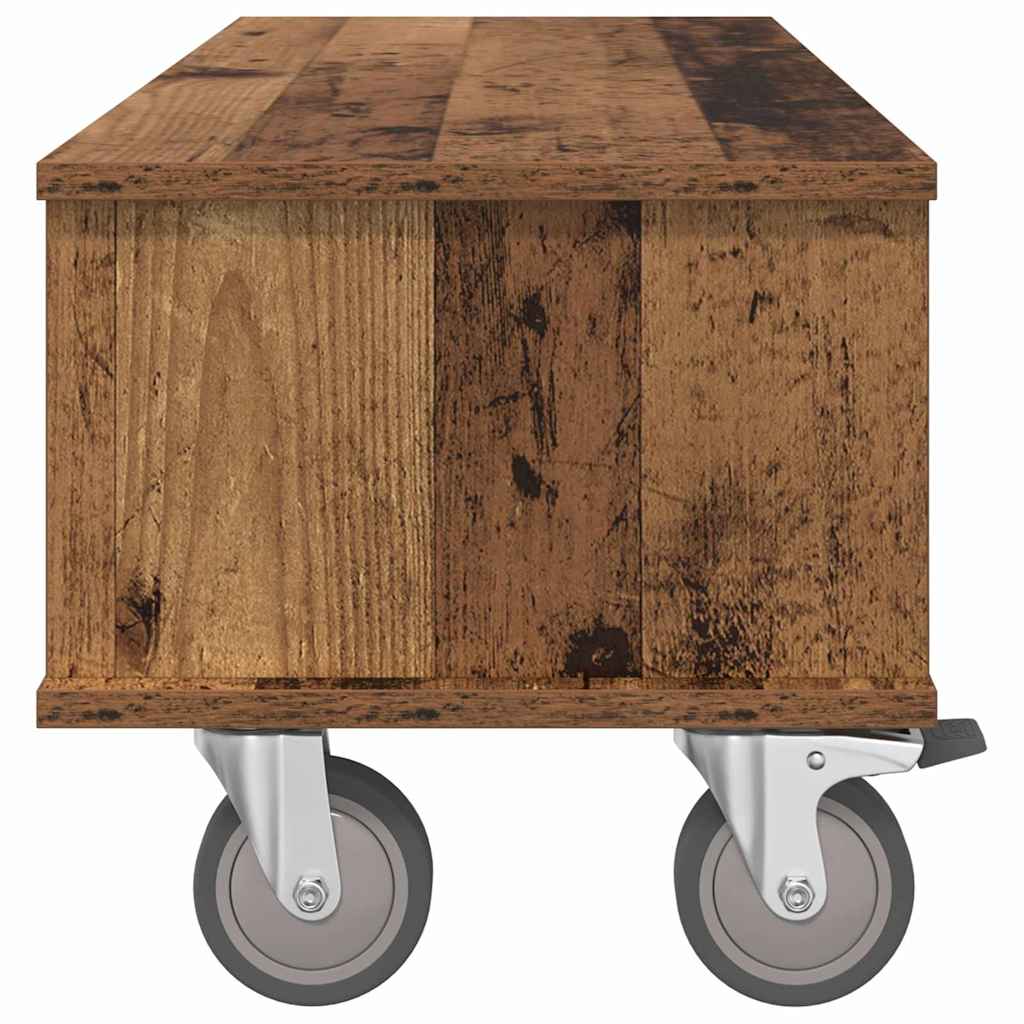 TV-bord 100 x 35 x 35 cm Gammelt træ Konstrueret træ