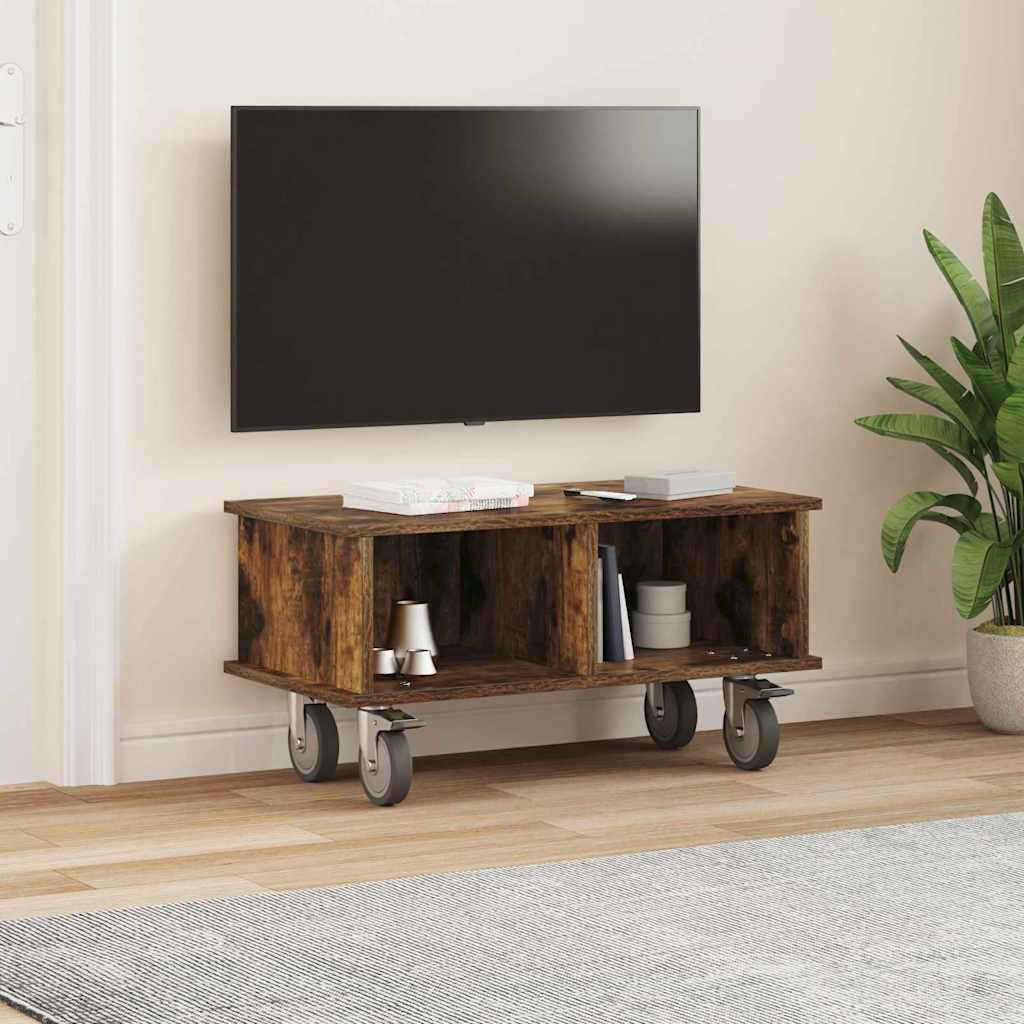 TV-bord 68,5 x 35 x 35 cm Røget eg Konstrueret træ