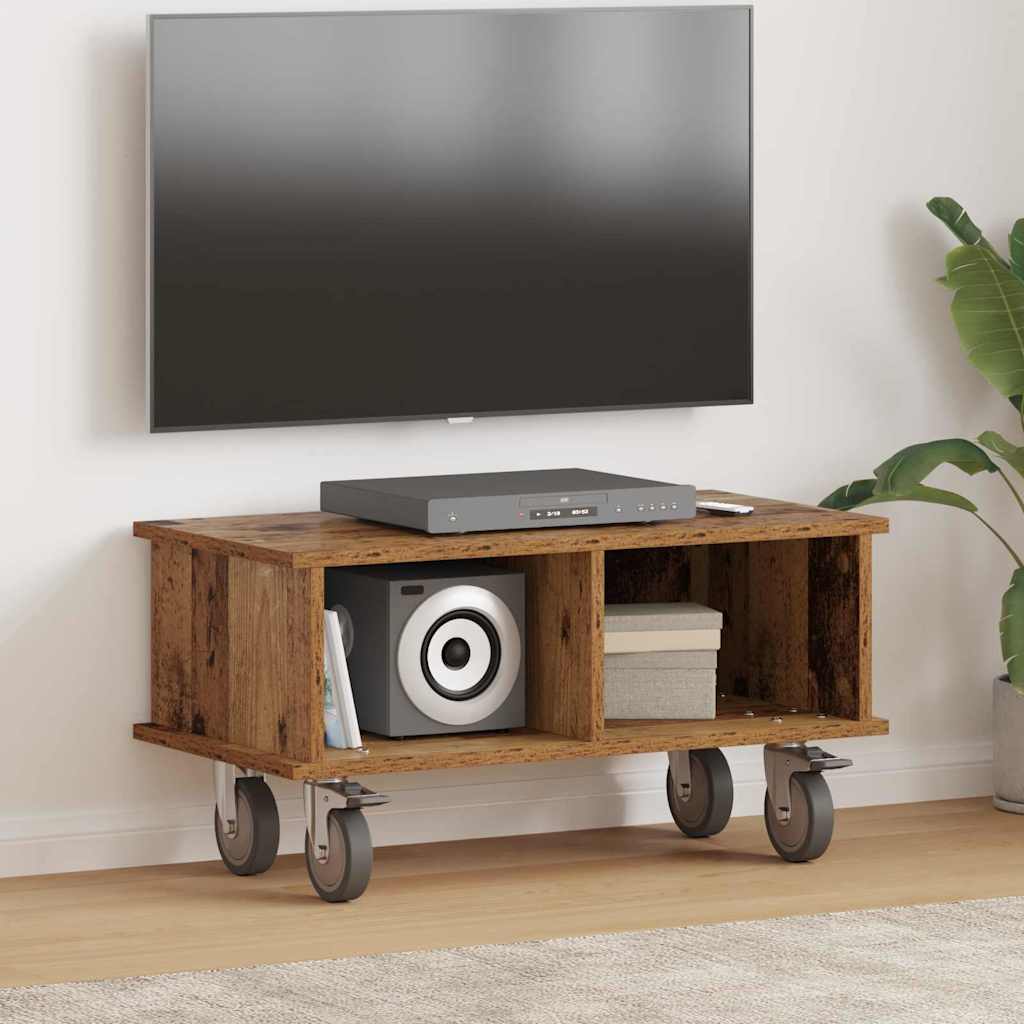 TV-bord 68,5 x 35 x 35 cm Gammelt træ Konstrueret træ