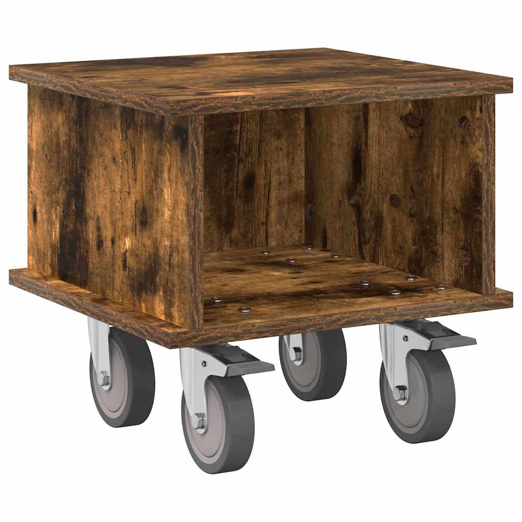 TV-bord 37 x 35 x 35 cm Røget eg Konstrueret træ