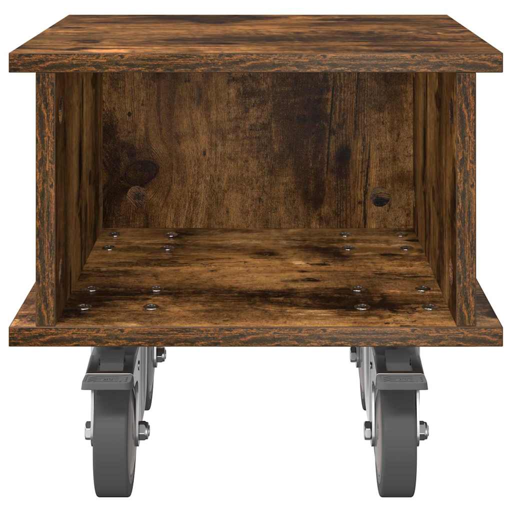 TV-bord 37 x 35 x 35 cm Røget eg Konstrueret træ