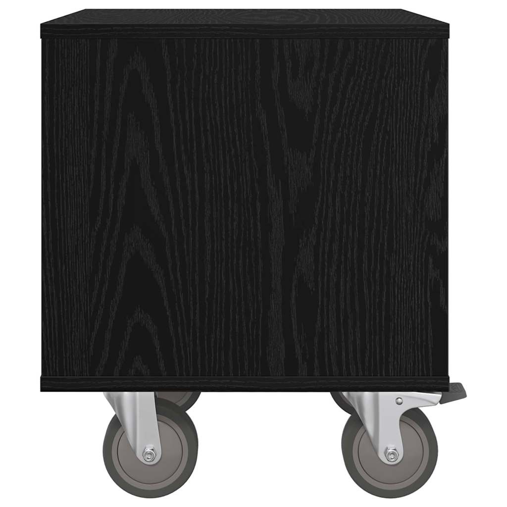 Sengebord 2 stk. Sort eg 40,5 x 40 x 48 cm Konstrueret træ
