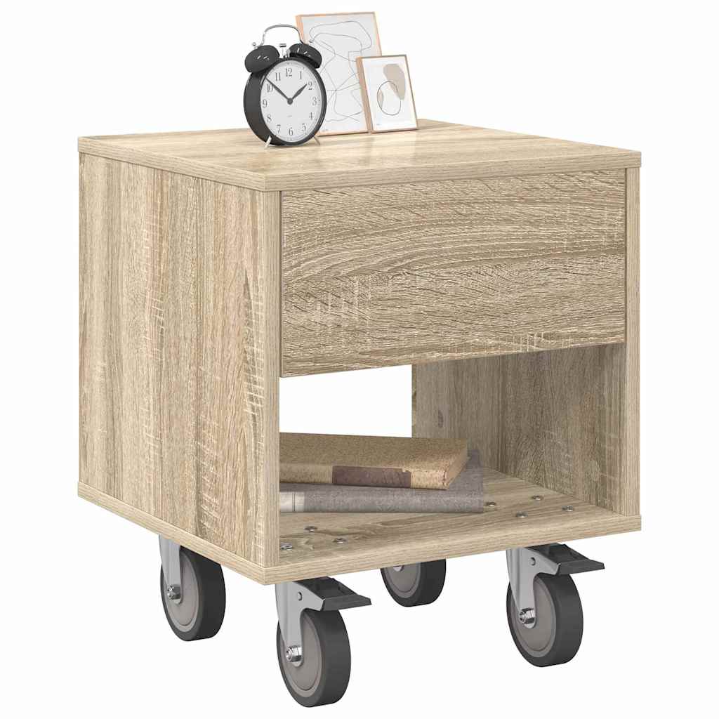Sengebord 2 stk. Sonoma eg 40,5 x 40 x 48 cm Konstrueret træ